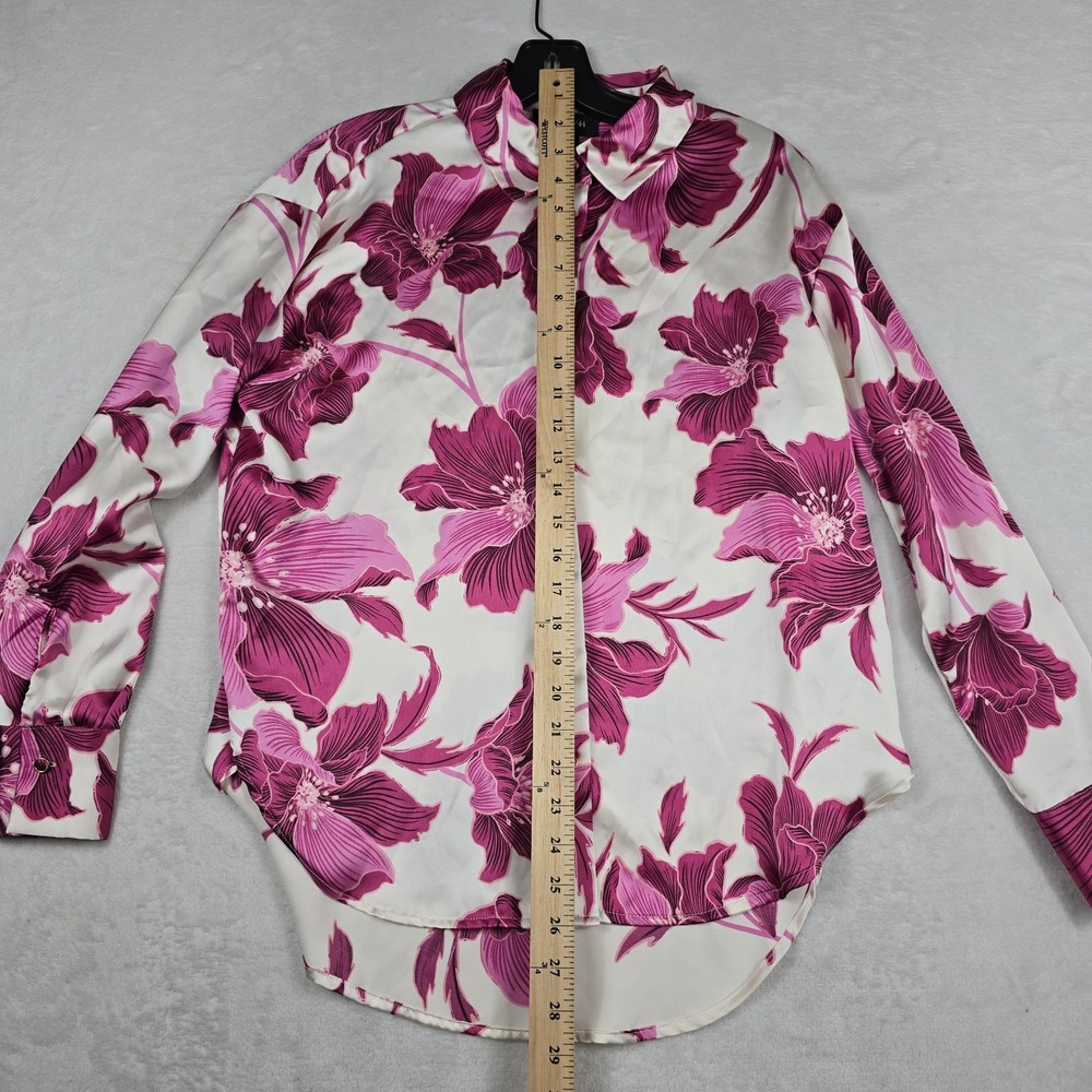 Bailey‎ 44 Women's Size Small Floral Button Up Blouse Top Pink White - Picture 3 of 6